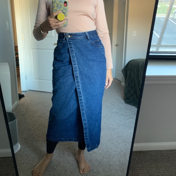 90s Vintage The Limited Denim Wrap Skirt, Sz 4/26, Like New - Picture 1 of 13